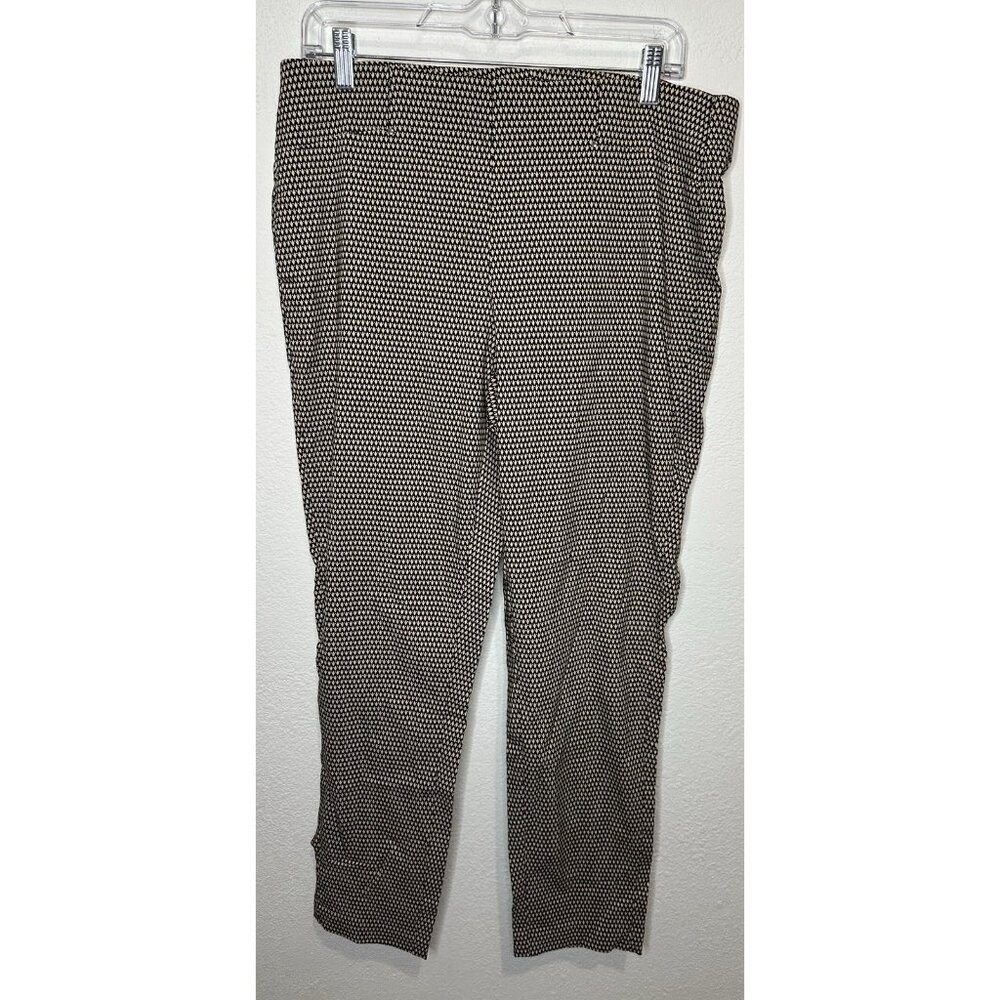 Rafaella Comfort Slim Ankle High Rise Black Patterned Pants Women’s Size 14